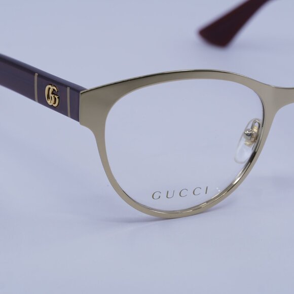 Gucci GG1114O 003 Eyeglasses Gold/Red 52mm Cat Eye Frame - Picture 2 of 12